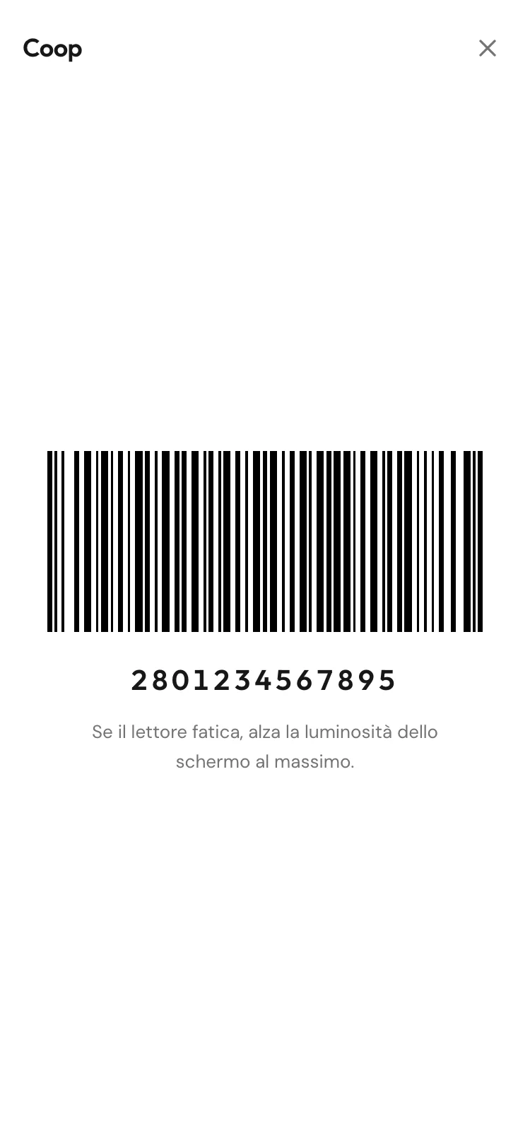 La carta fedelt&agrave; a tutto schermo su fondo bianco